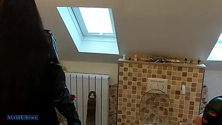 Miss Alessa Milano Feeding From Toilet Part 1