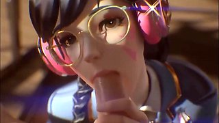 Arousing 3d animated Dva from Overwatch gets her tight pussy tore