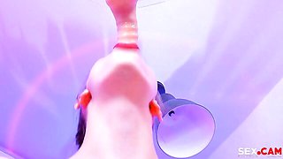Gorgeous solo blowjob session with a cock-swallowing angel