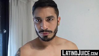 LatinoJuice.com - Tattooed gay Sahid lies down and welcomes Edipo Reys enormous dick