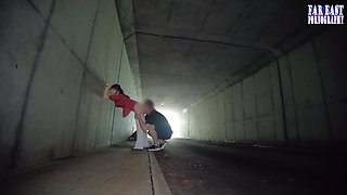 Steamy T Back Stroll with a First Time Outdoor Peach That Drives Nonstop Release Part 3