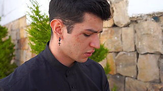 Latina with a petite figure dominated by a muscular lad