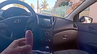 Risky Handjob On The Street For Redhead On The Street!
