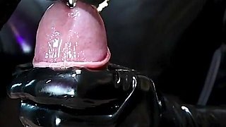 Chastity Sounding and Edging Session by Latex Mistress Dominafire