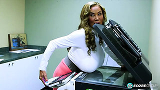Big Tits Asian Minka Fucks Hard in Office - Blowjob & Cumshot