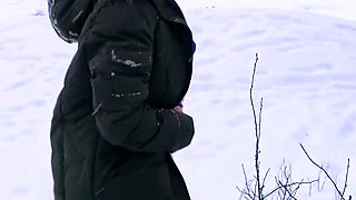 Busty Czech amateur fucks outdoor in public