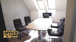 Office POV featuring Frederica Fierce's small tits xxx