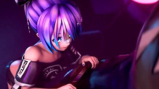 Cute 3d animated teen accepts a task from her viewers to ride a tremendous black cock