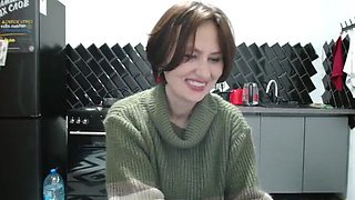 Angela Lady Shows Her Hairy Pussy and Big Natural Tits in Hot Solo Webcam