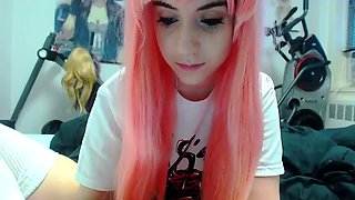 Redhead Teen In Stockings Webcam Toying