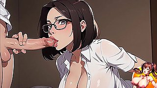 Milfa, Who Like Big Dildos in Her Asshole Got Huge Cum Facial on Glasses