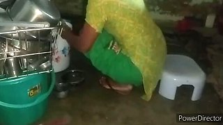 Hot Indian House Maid Fucks Owner in Kitchen - Hardcore Doggy Style Sex