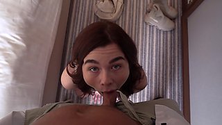 Sensual teen filmed in hotel room when stepdad tears her little holes