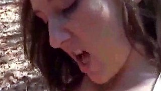 Amateur Outdoor Brunette Masturbates