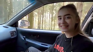 Russian Girl In A Car In A Pose Of Cancer Substitutes Pussy For Vagina