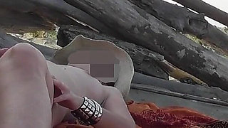 Pussy Flash! My French Teacher Misscreamy Masturbates on Beach & Voyeurs Help Her!