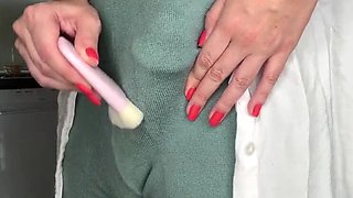 Lustful Stepmother Caught Masturbating by Step Son with Big Cock