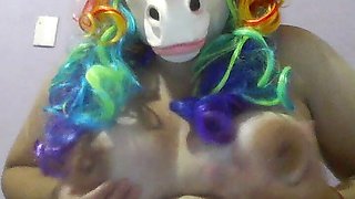 I sat with my virgin and wet pussy on the thin dildo