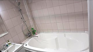 stepsister touch her body in the shower (hidden)