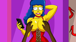 New Fitness Trainer With a Big Black Cock for a Married Housewife. Cartoon. Simpson Parody