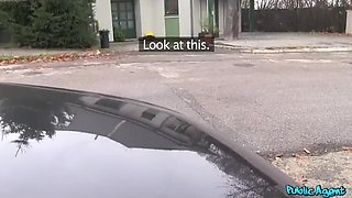 Elegant Sexy Busty Blonde MILF Pleases a Stranger With Hot Fuck In His Car To Get the Desired Cash
