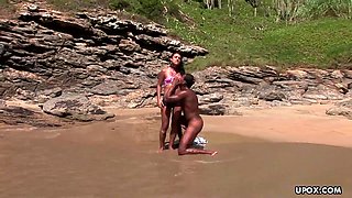 Fucking on the beach with a black dude's rock hard cock