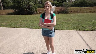 Nerdy Blonde Takes Big Dick