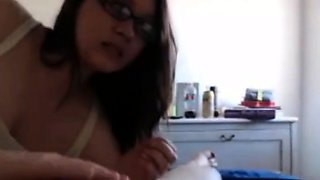 Brunette Webcam Handjob and Cumshot