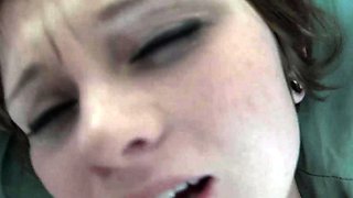 Lovely Amateur teen brunette masturbating outdoor