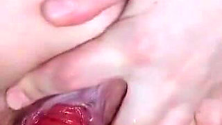 Anal play and prolapse in black pantyhose