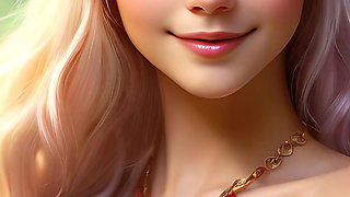 Ai Artistic Nude - Beautiful Woman Holding Geranium with Mulberry- Diamond Jewelry