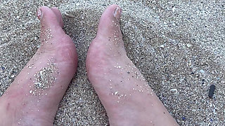 Beach Day Rub My Big Sexy Feet in the Sand