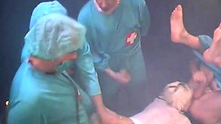 Blonde and brunette having group sex