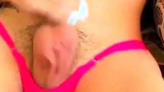 Big Tits Tranny Strokes her Big Cock