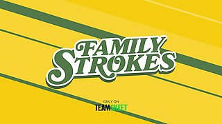 Busty step sister in law Josie Tucker gives step stepbro a Sloppy Blowjob under the table - familystrokes