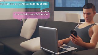 Bitch Wife Talks On The Phone With Her Husband While Her Lover Fucks Her - cartoon 3d sex