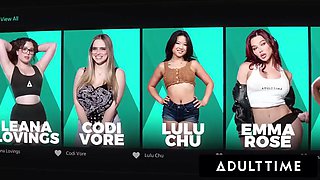 ADULT TIME - Femdom MILF Reya Lovenlight Disciplines Bratty 18 yo Emma Rosie! HOT LESBIAN MASSAGE!