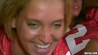 Football fest turns into a hardcore bedroom group sex