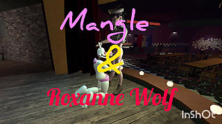 Fnaf Mangle and Sexy Roxanne Wolf Blowjob