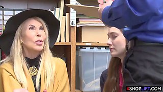 Mature stepgrandmother and teen got punished for stealing