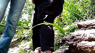 Flashing mother-in-law's ass on outdoor