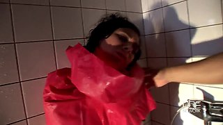 Bound babe pussy penetrated