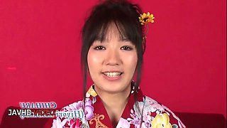 Naughty Japanese Beauty Chiharu Gives A Blowjob In Her Kimono Then Gets Fucked