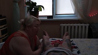Cum-hungry Stepmom Drains Eggs and Swallows Thick Cum