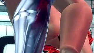 3D Hairy Busty Redhead Loves Sex with a Metal Cock