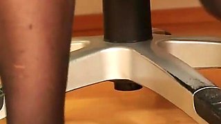 Fresh Ballerinas & Old-fashioned Nylon Socks - Under Desk Shoeplay