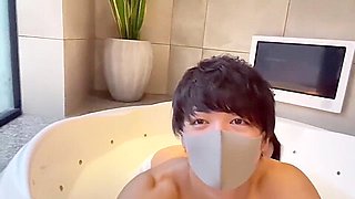 Fuck In Bathrooom - Japanese Man Squirts Massively With Slippery Handjob &amp; Creampie In Doggy