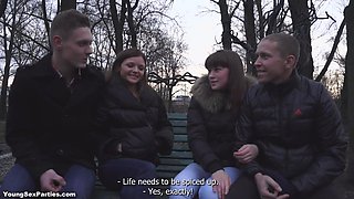Russian teens foursome amateur porn