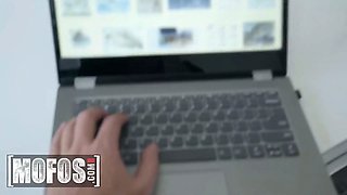 (Addison Lee) observes her boyfriend (Oliver Flynn) observing sex she decides to have fun with her pussy in front of him - mofos