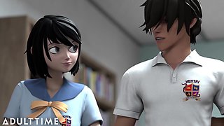 ADULT TIME - Hentai Sex University Prodigy Dominates Principal's Pussy For His Midterm Exam